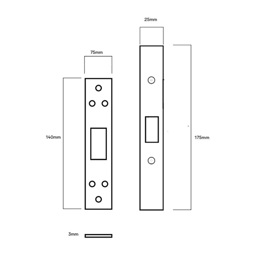 Lockwood 3574 Passage Latch Finish Kit Strike Face Plate and Screws - Available in Various Finishes - Image 2