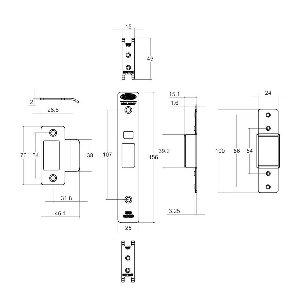 Lockwood 3772 Aluminium Door Fixing Conversion Kit - Available in Various Finishes - Image 2