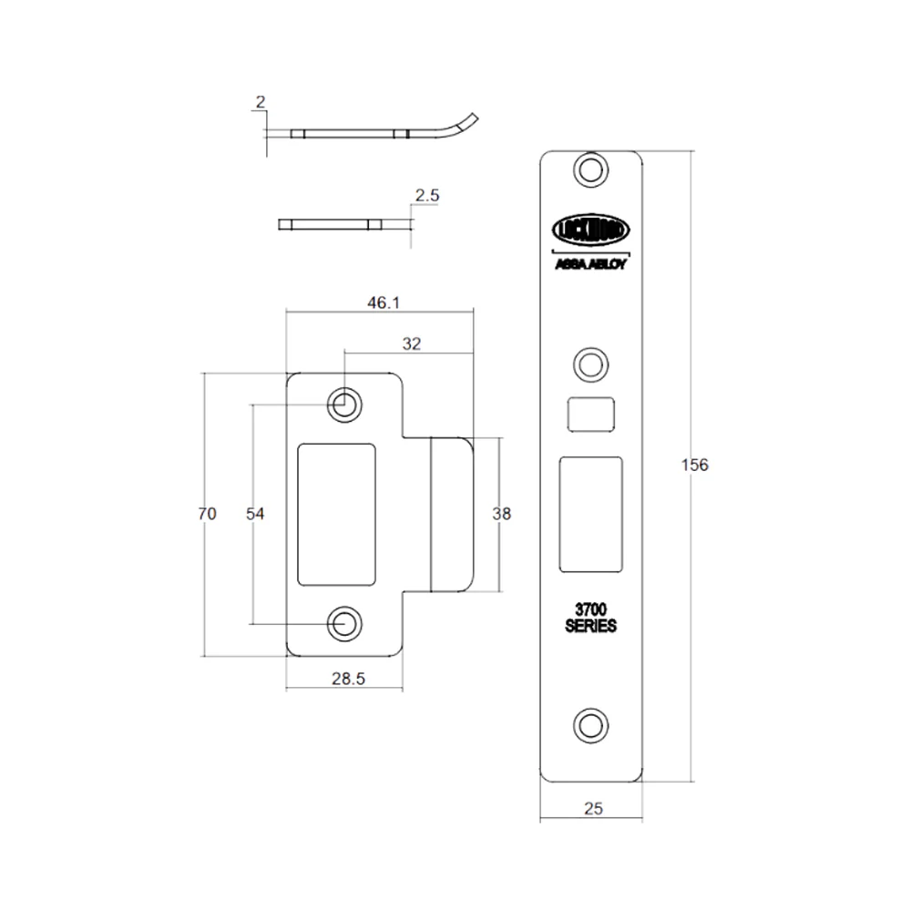 Lockwood 3782 Finish Conversion-Strike, Face Plate & Screw Kit - Available in Various Finishes - Image 2