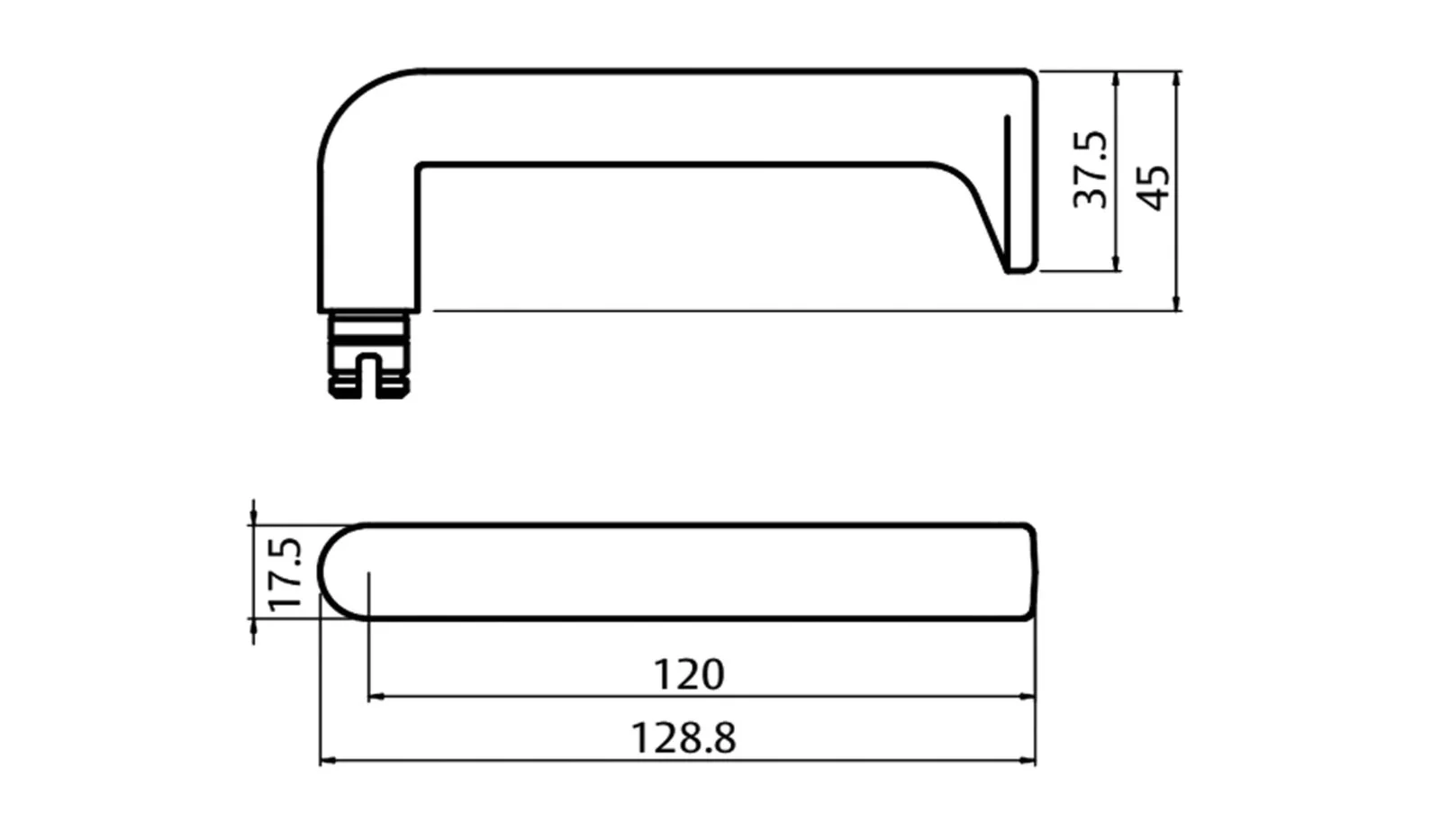 Lockwood 4905 Square End Plate with 144 Lever Satin Chrome 4905/144SC - Image 2