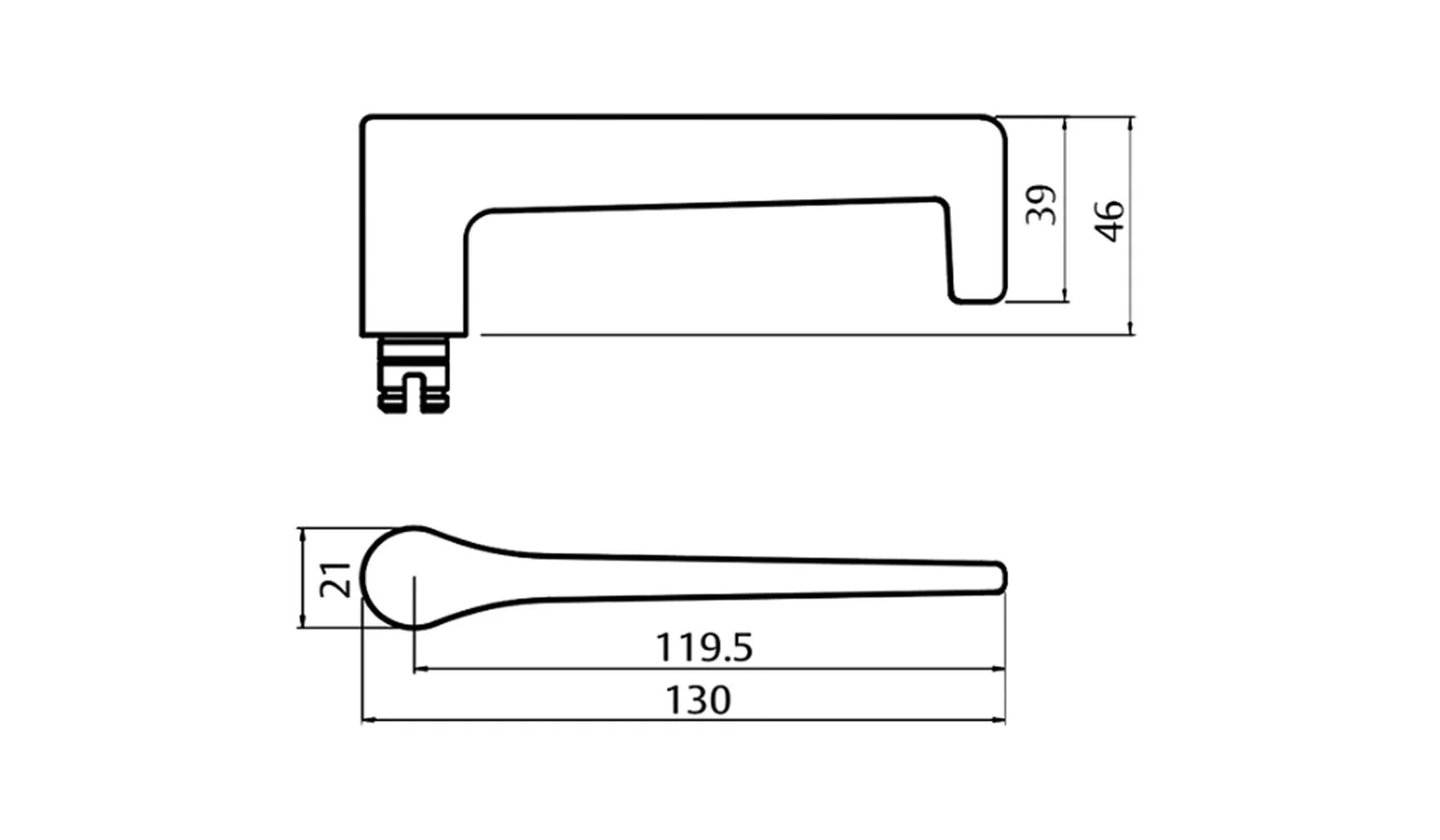Lockwood 4905 Square End Plate with 145 Lever Satin Chrome 4905/145SC - Image 2