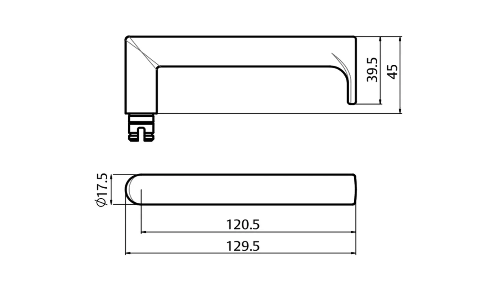 Lockwood 4905 Square End Plate with 155 Lever Satin Chrome 4905/155SC - Image 2
