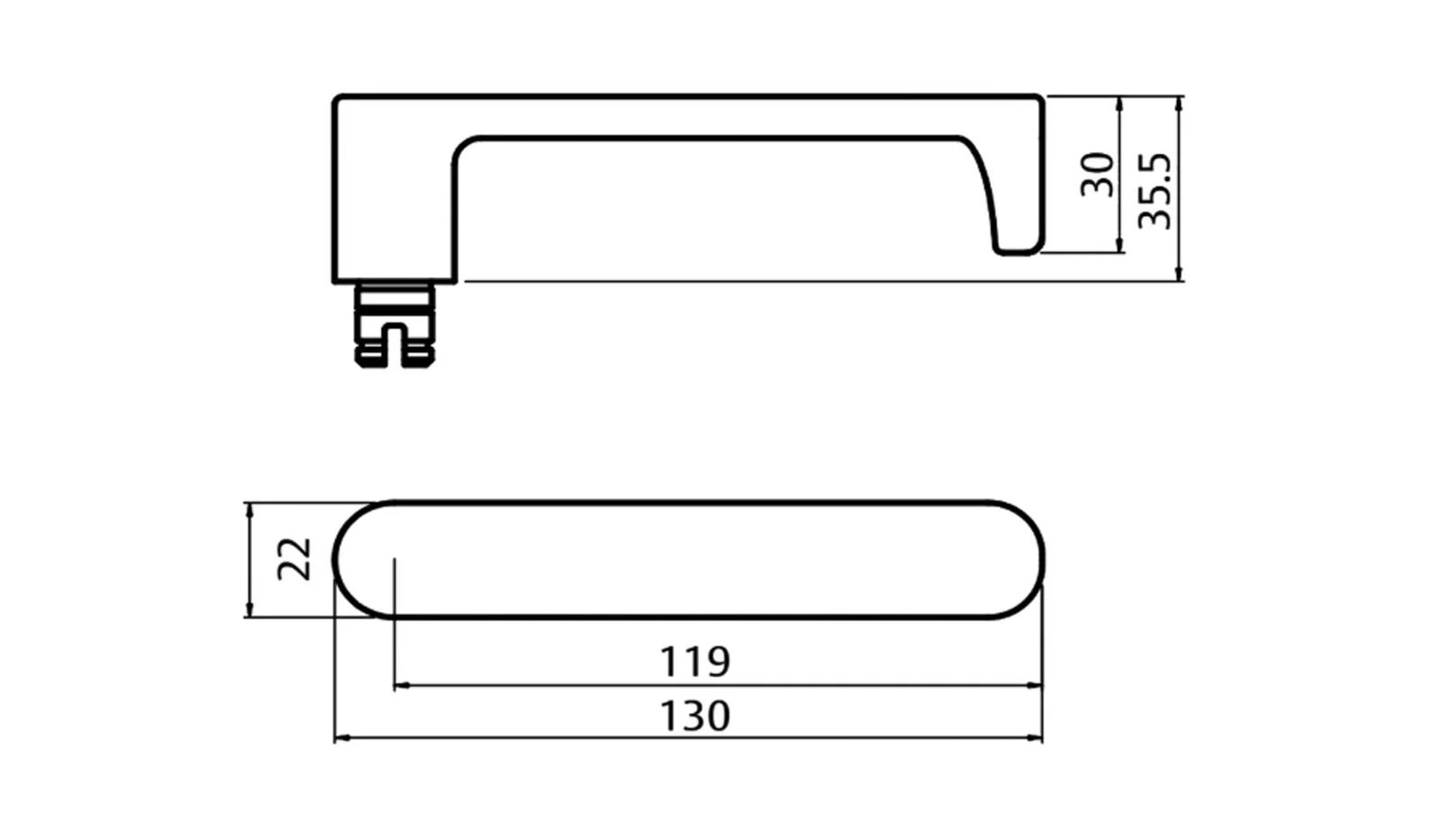 Lockwood 4905 Square End Plate with 166 Lever Satin Chrome 4905/166SC - Image 2
