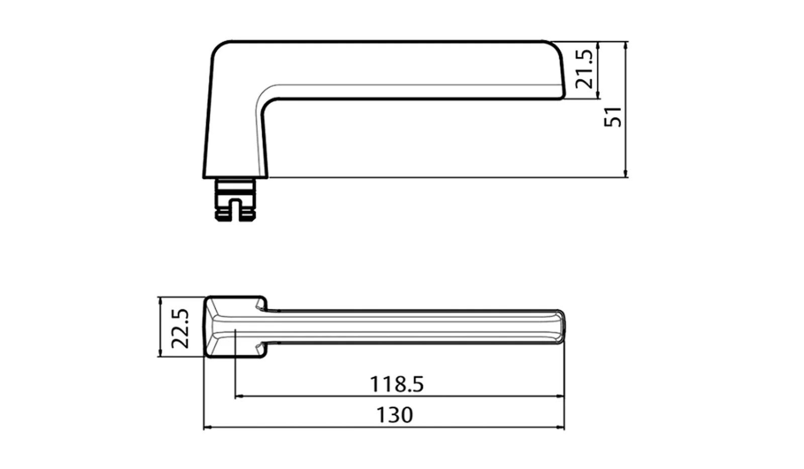 Lockwood 4905 Square End Plate with 178 Lever Satin Chrome 4905/178SC - Image 2