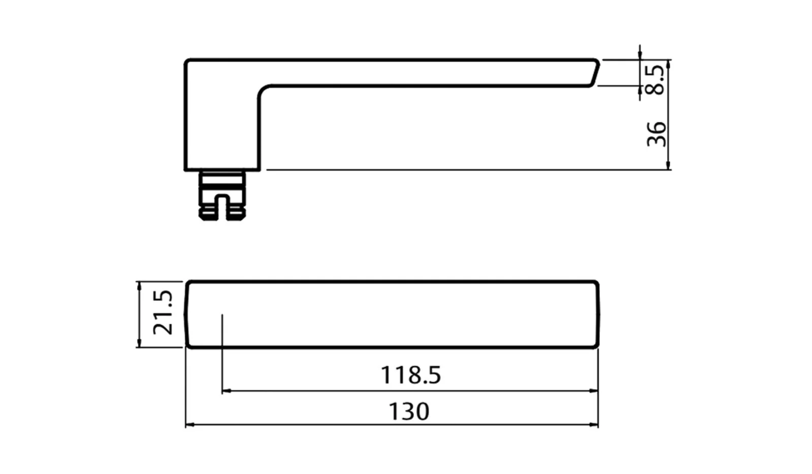 Lockwood 4905 Square End Plate with 101 Lever Satin Chrome 4905/101SC - Image 2