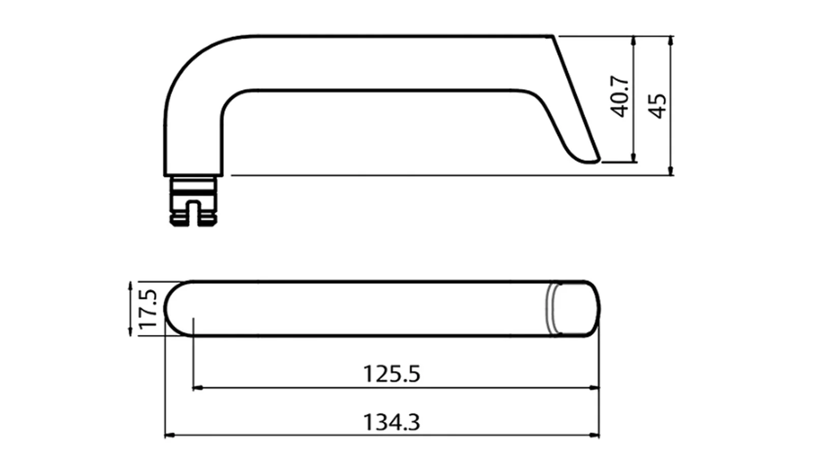 Lockwood 4905 Square End Plate with 102 Lever Satin Chrome 4905/102SC - Image 2