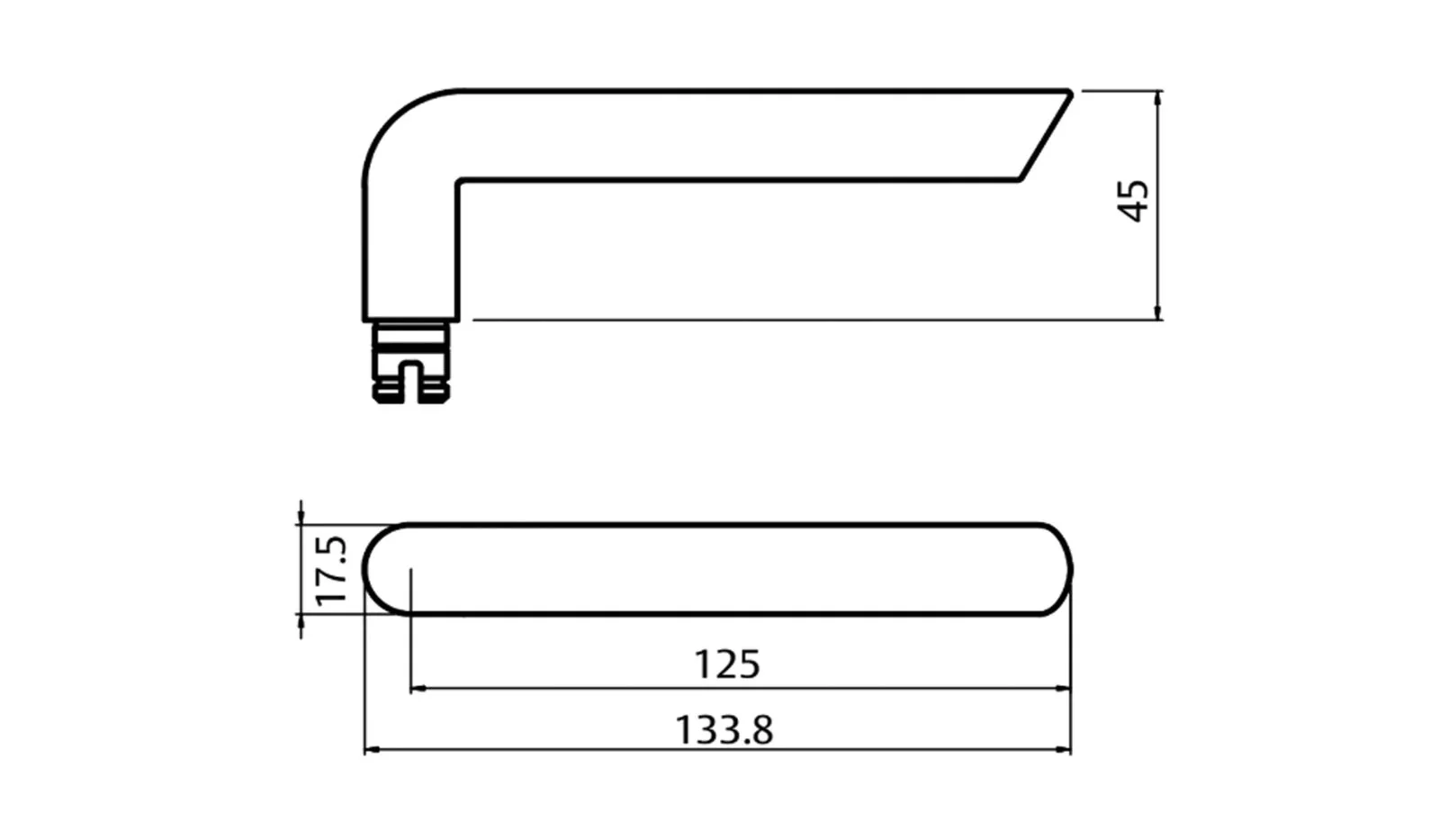 Lockwood 4905 Square End Plate with 104 Lever Satin Chrome 4905/104SC - Image 2