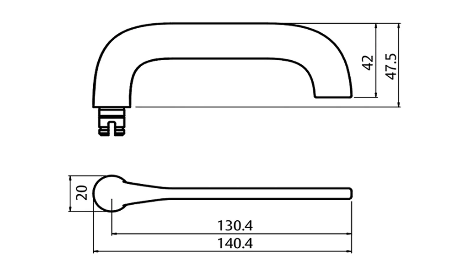 Lockwood 4905 Square End Plate with 115 Lever Satin Chrome 4905/115SC - Image 2