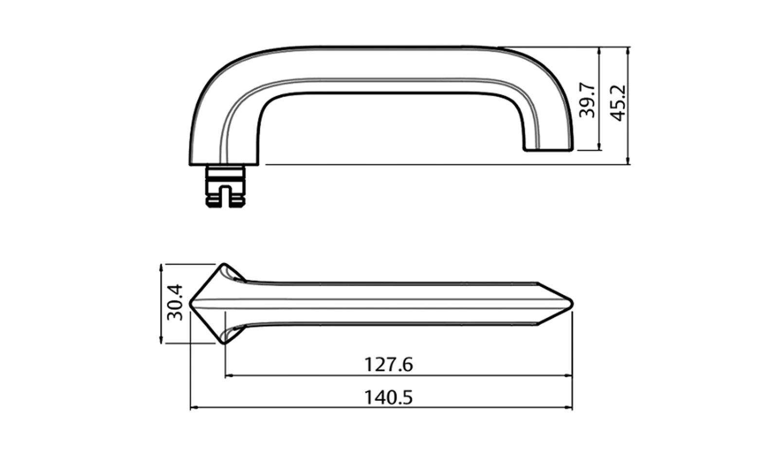 Lockwood 4905 Square End Plate with 116 Lever Satin Chrome 4905/116SC - Image 2