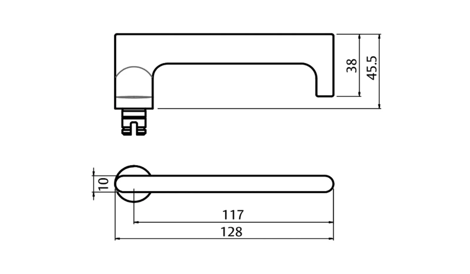 Lockwood 4905 Square End Plate with 118 Lever Satin Chrome 4905/118SC - Image 2