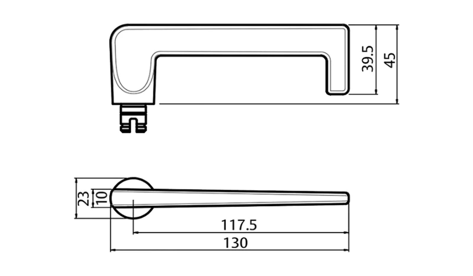 Lockwood 4905 Square End Plate with 132 Lever Satin Chrome 4905/132SC - Image 2