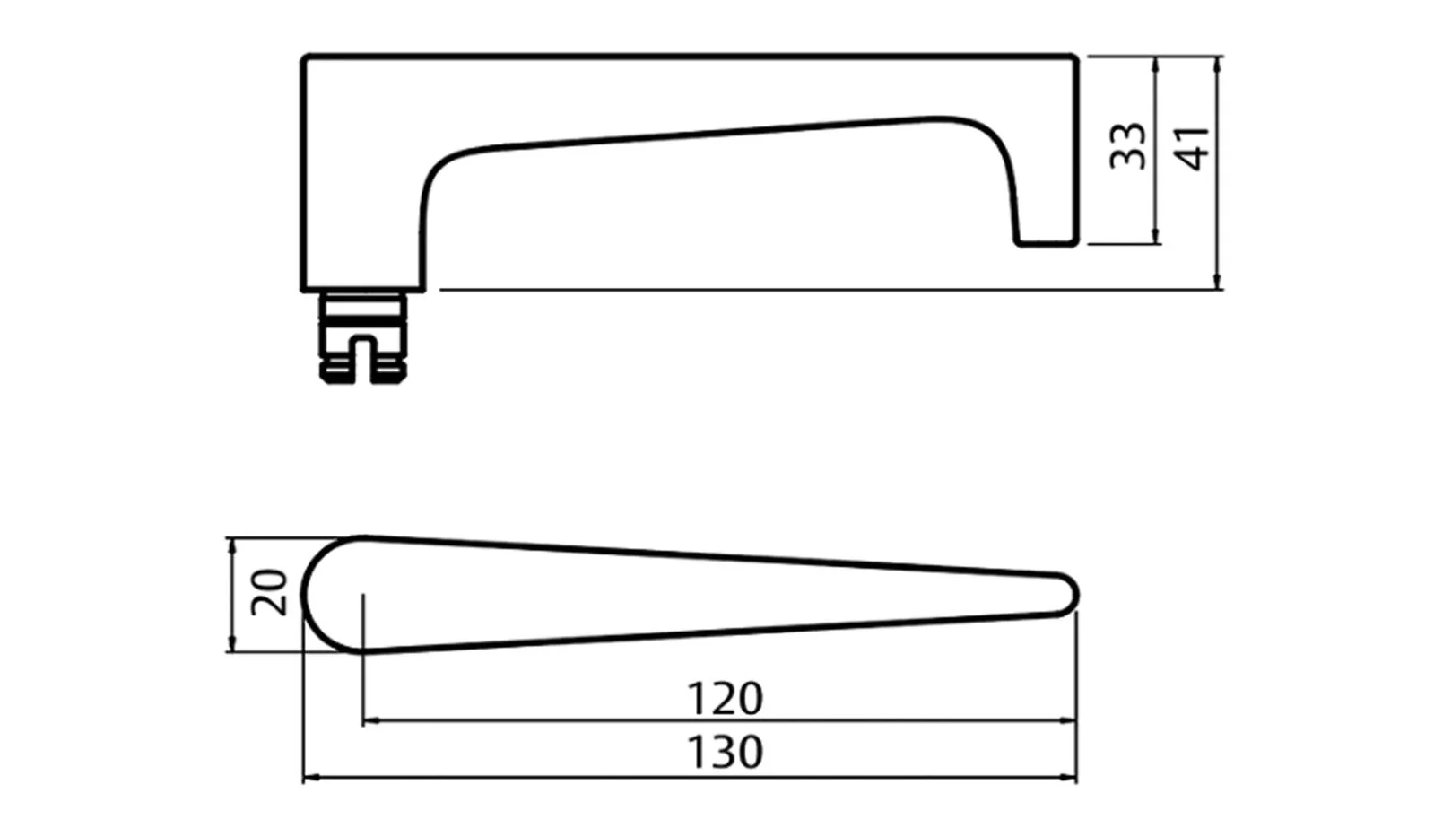 Lockwood 4905 Square End Plate with 133 Lever Satin Chrome 4905/133SC - Image 2