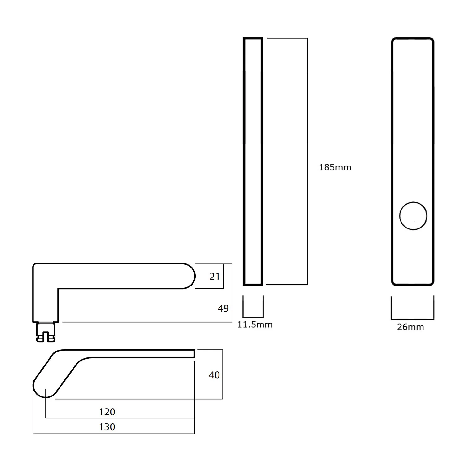 Lockwood 4905 Square End Plate With 41 Lever - Available in Various Handing - Image 2
