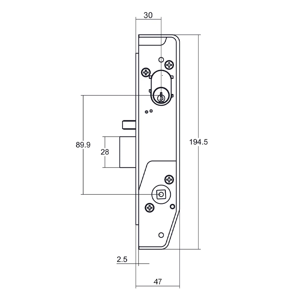 Lockwood 5782 Narrow Double Cylinder Mortice Lock Kit Includes Furniture Cylinder 5782KIT01MBK - Image 4