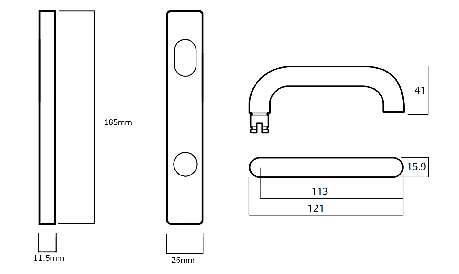 Lockwood 5782 Narrow Entrance Mortice Lock Kit Inc Furniture Cylinder 5782KIT04 - Image 3