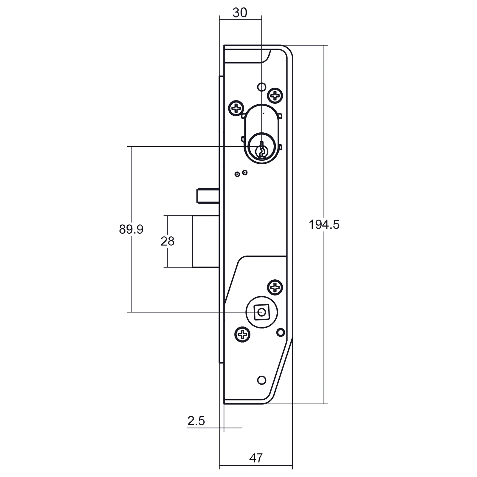 Lockwood 5782 Narrow Entrance Mortice Lock Kit Inc Furniture Cylinder 5782KIT04 - Image 5