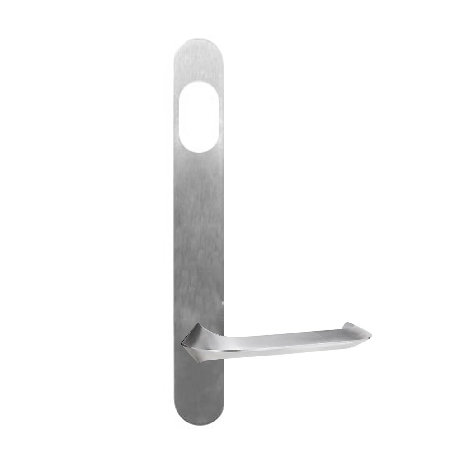 Lockwood 5801 Round End Plate With Cylinder Hole & 116 Lever Satin Chrome 5801/116SC