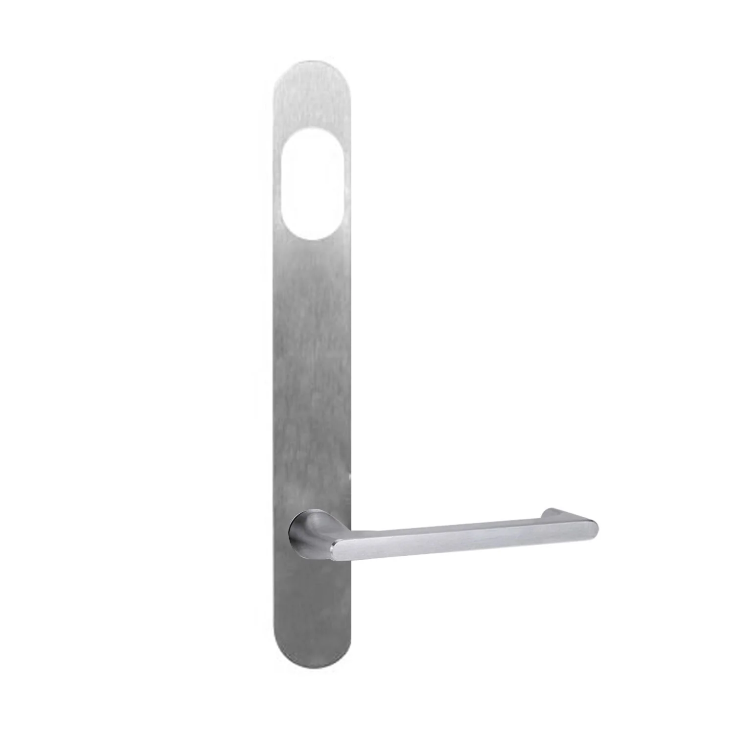 Lockwood 5801 Round End Plate With Cylinder Hole & 118 Lever Satin Chrome 5801/118SC