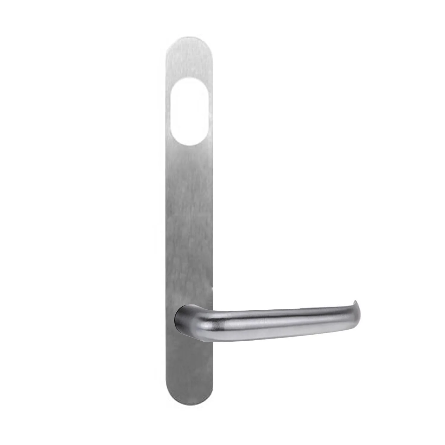 Lockwood 5801 Round End Plate With Cylinder Hole & 180 Lever Satin Chrome 5801/180SC