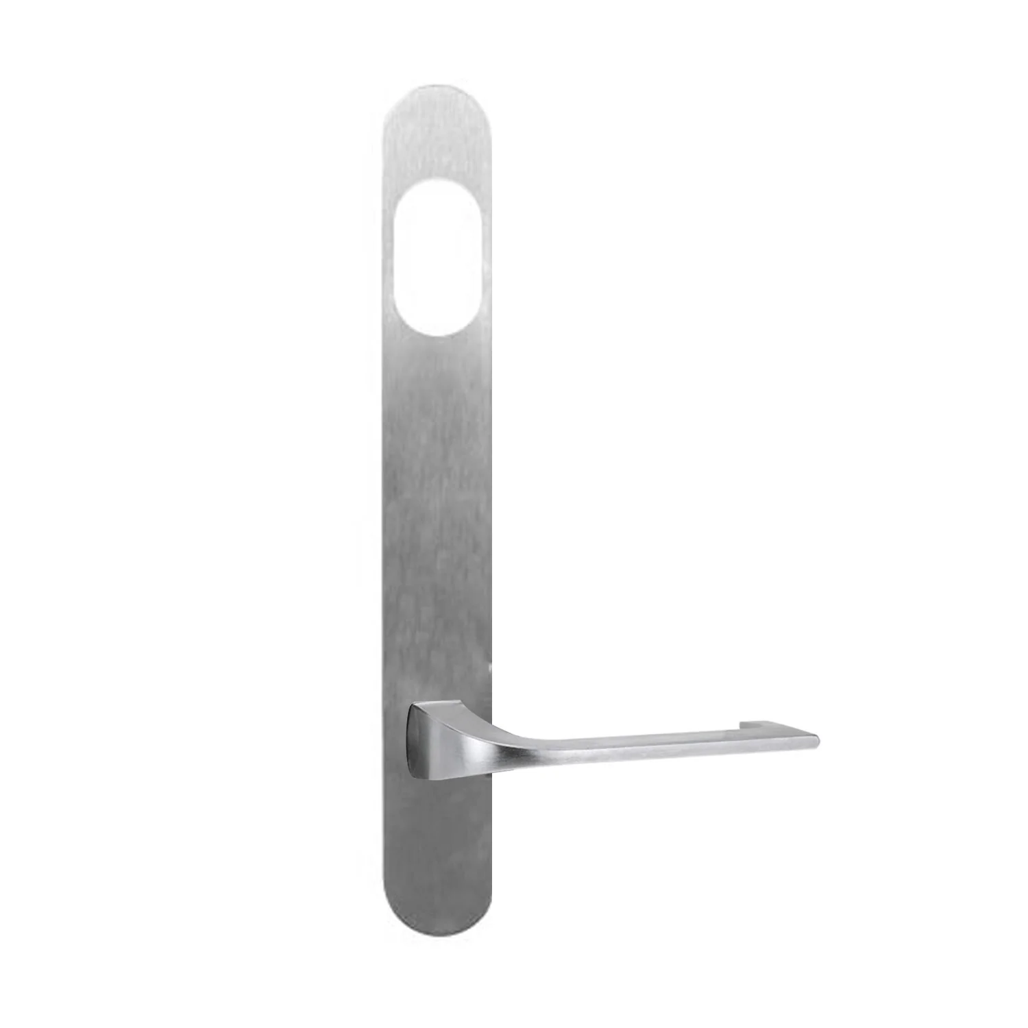 Lockwood 5801 Round End Plate With Cylinder Hole & 124 Lever Satin Chrome 5801/124SC