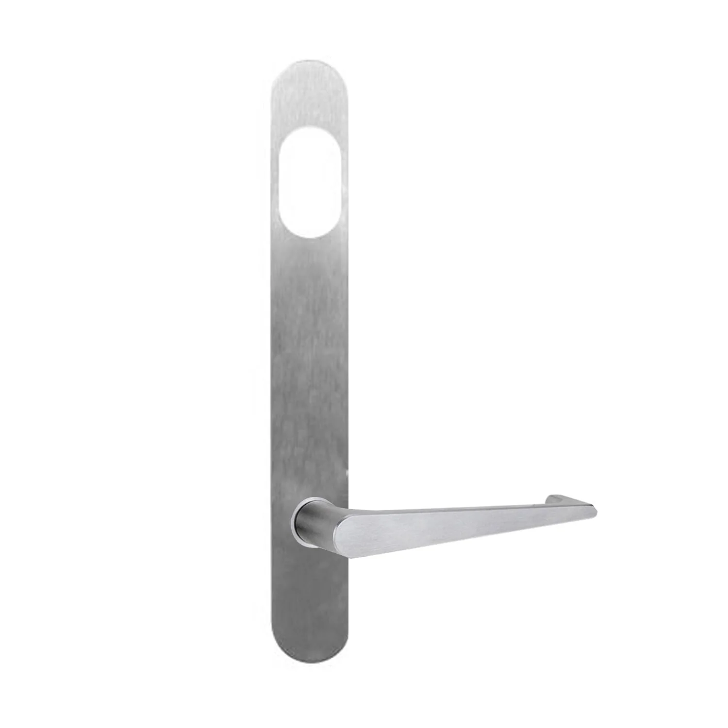 Lockwood 5801 Round End Plate With Cylinder Hole & 133 Lever Satin Chrome 5801/133SC