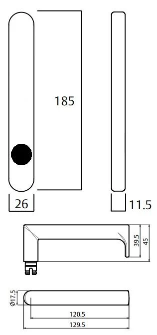 Lockwood 5805 Round End Plate With 155 Lever Satin Chrome 5805/155SC - Image 2