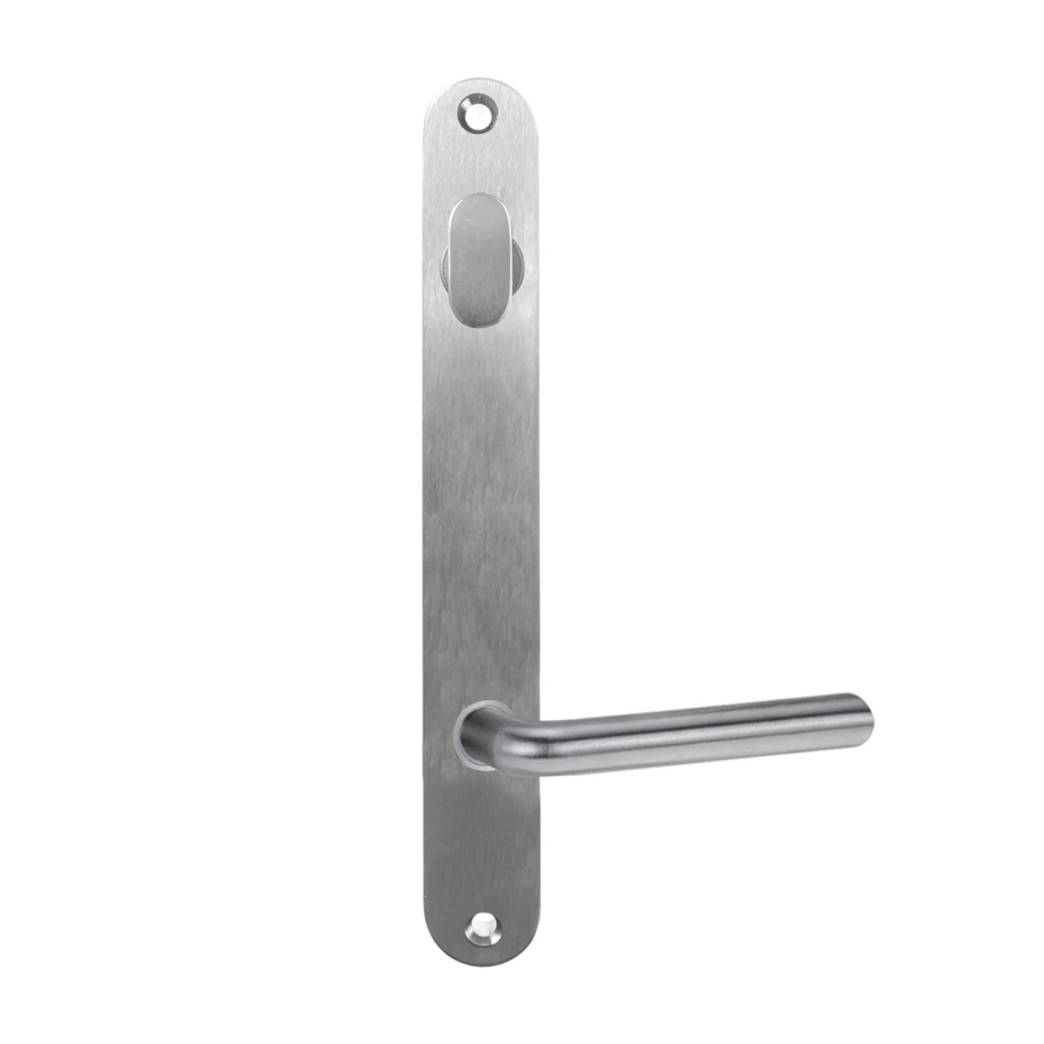 Lockwood 5904 Round End Plate With Turn and 104 Lever Satin Chrome 5904/104SC