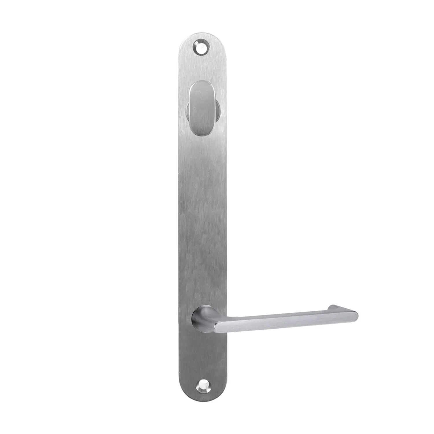 Lockwood 5904 Round End Plate With Turn and 118 Lever Satin Chrome 5904/118SC