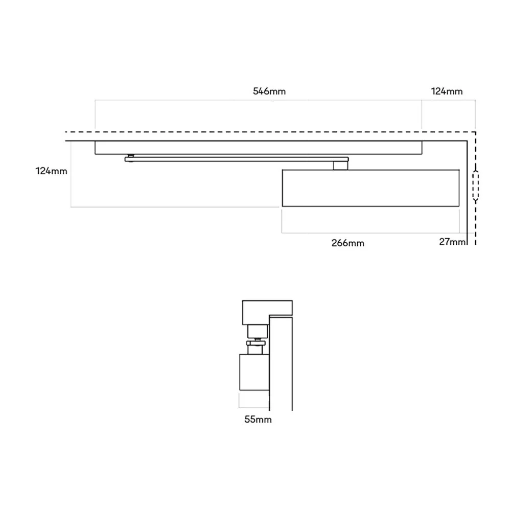 Lockwood 7726 Series Door Closer Slide Rail Backcheck Delayed Action - Available in Various Finishes - Image 2