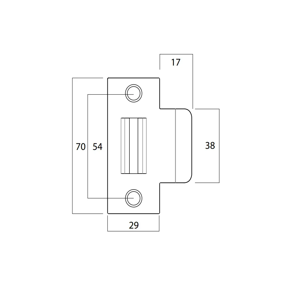 Lockwood 8530 Series T Strike For Metal Frame Double Fire Rated Doors Satin Stainless Steel - Image 2