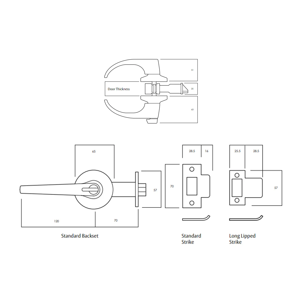 Lockwood 930 Series Entrance Lever Set Satin Chrome Fire Rated 930SC - Image 3