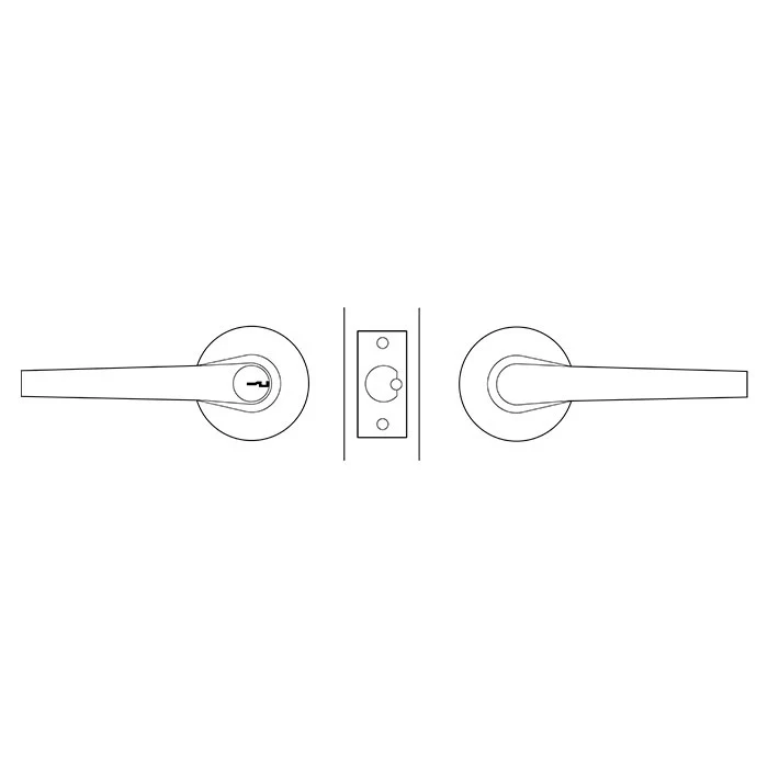 Lockwood 930 Series Storeroom Lever Set Satin Chrome Fire Rated KD 938SC - Image 2