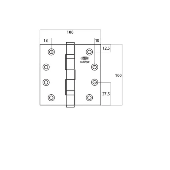 Lockwood Ball Bearing Hinge Polished Stainless Steel 100X100X2.5mm LW10000BBPSS - Image 2
