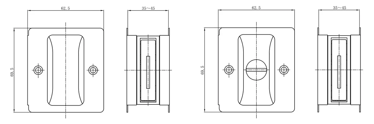 Lockwood Cavity Sliding Door Lock Privacy Polished Chrome 7300BCDP - Image 2