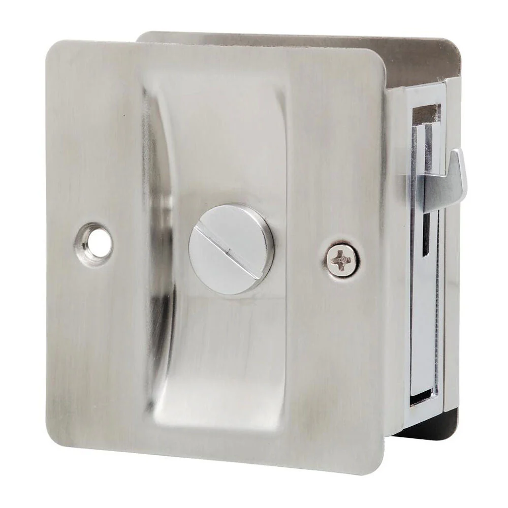 Lockwood Cavity Sliding Door Lock 7300SSSDP Privacy Satin Stainless Steel