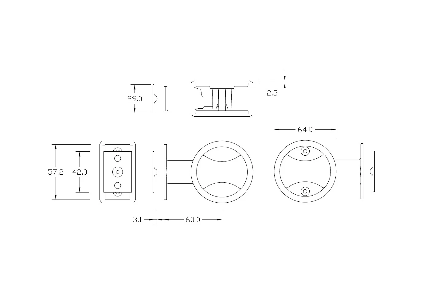 Lockwood Cavity Sliding Door Passage Set Satin Pearl 7450SPDP - Image 2
