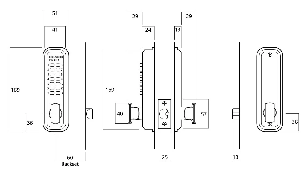 Lockwood Digital Door Lock Entrance Set Satin Chrome 530DXSC *Display Pack* - Image 2