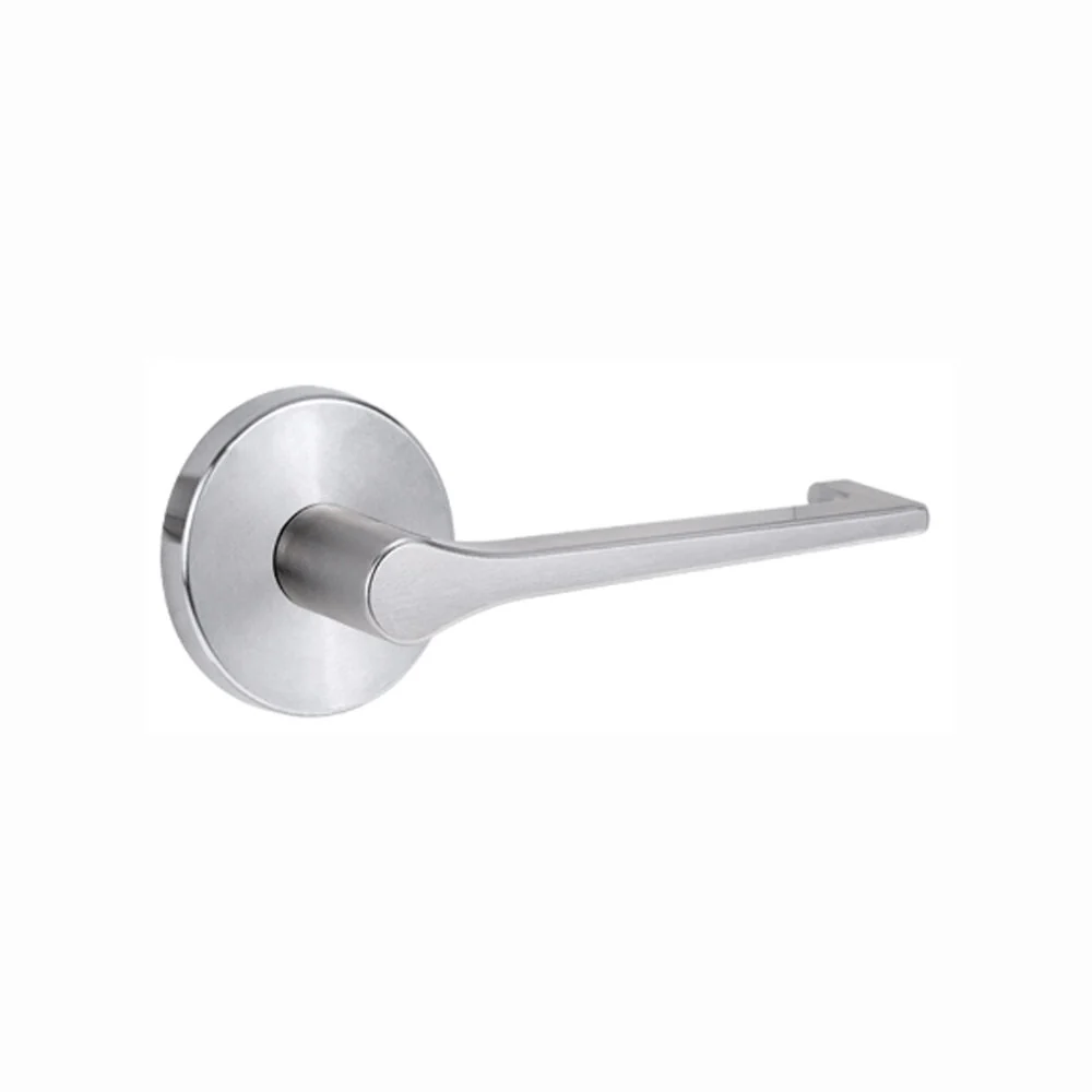 Lockwood Door Handle 1370 Series 145 Lever on Round Rose Full Set Polished Brass 1370/1371/145PB