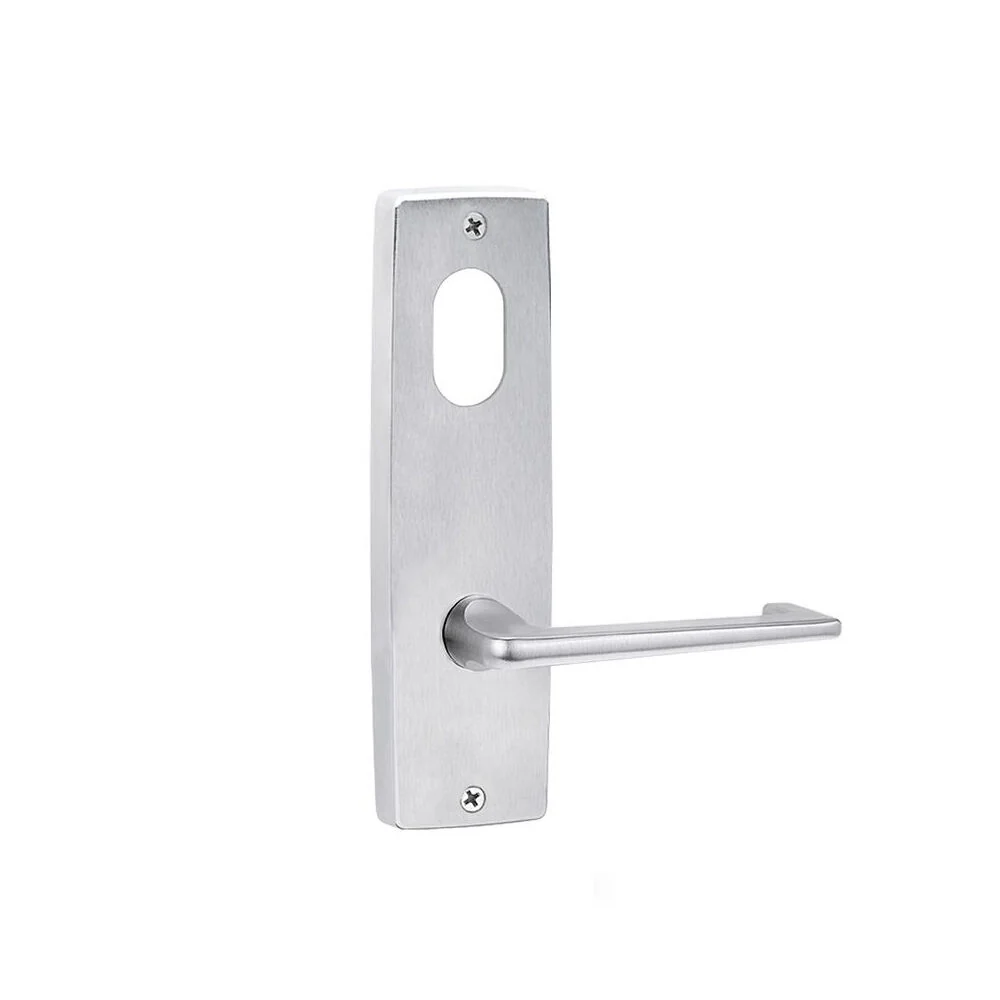 Lockwood Door Handle 1901 Square End Plate With Cylinder & 132 Lever Satin Chrome 1901/132SC