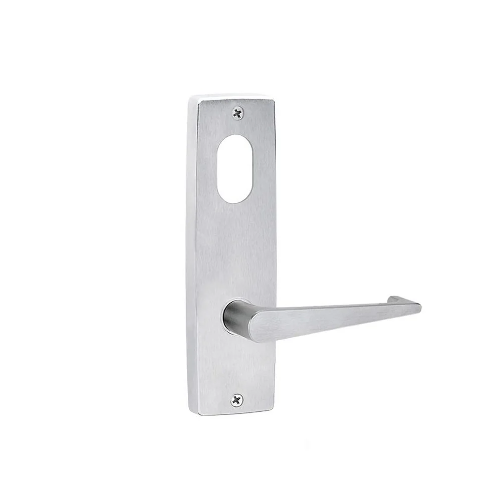 Lockwood Door Handle 1901 Square End Plate With Cylinder & 133 Lever Satin Chrome 1901/133SC