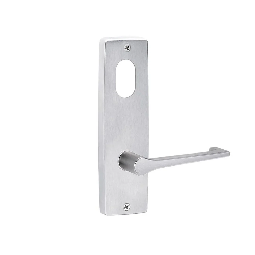 Lockwood Door Handle 1901 Square End Plate With Cylinder & 145 Lever Satin Chrome 1901/145SC