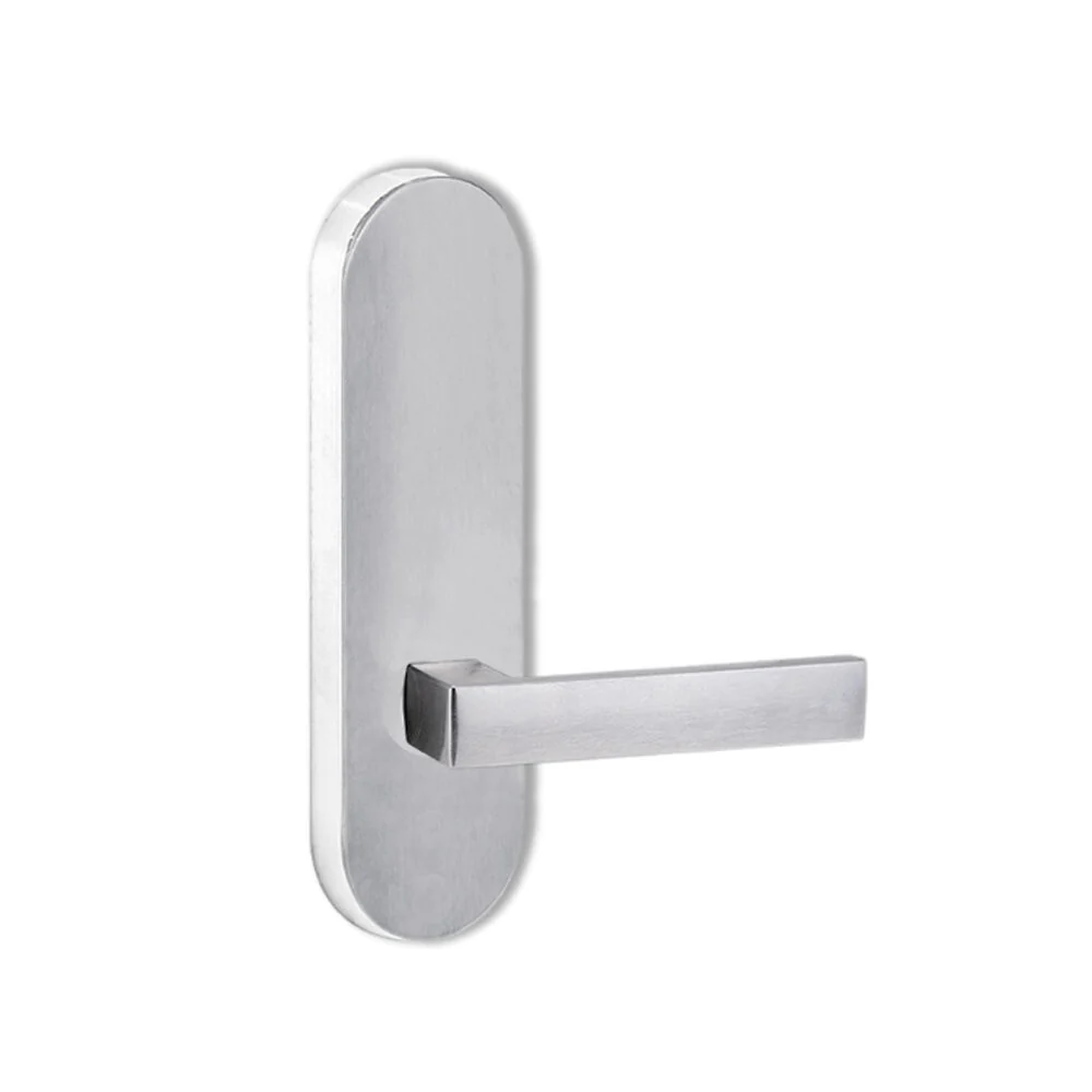 Lockwood Door Handle Round End Plate With 101 Lever Satin Chrome 2805/101SC