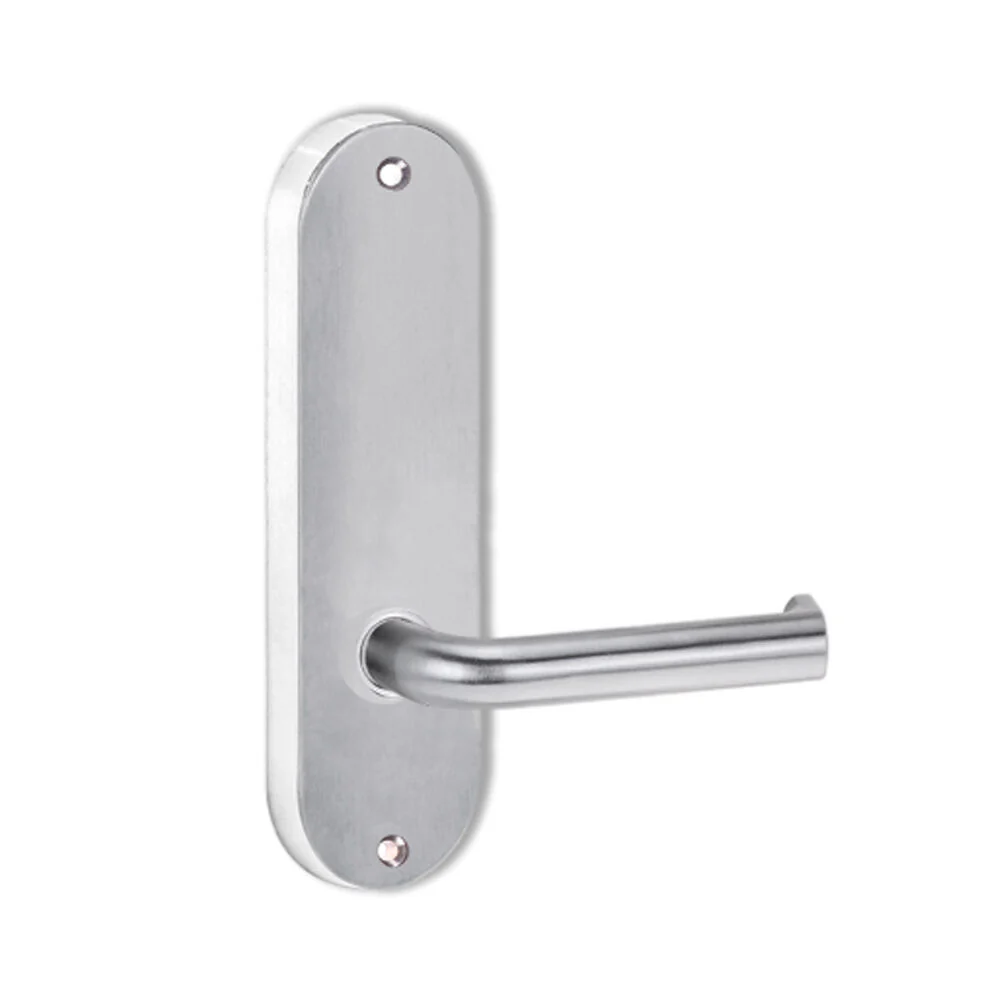 Lockwood Door Handle Round End Plate With 102 Lever Satin Chrome 2905/102SC