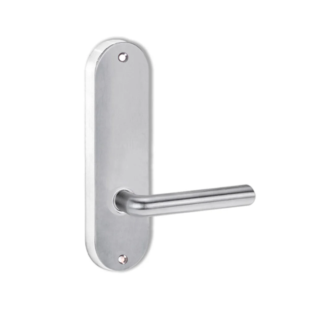 Lockwood Door Handle Round End Plate With 104 Lever Satin Chrome 2905/104SC