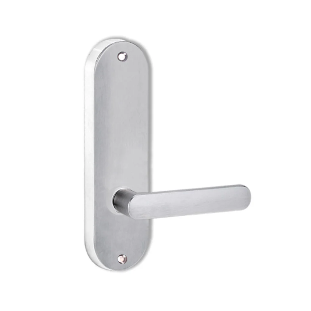 Lockwood Door Handle Round End Plate With 106 Lever Satin Chrome 2905/106SC
