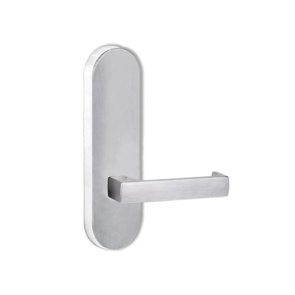 Lockwood Door Handle Round End Plate With 112 Lever Satin Chrome 2805/112SC