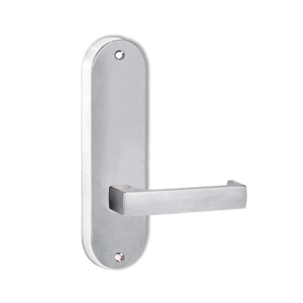 Lockwood Door Handle Round End Plate With 112 Lever Satin Chrome 2905/112SC