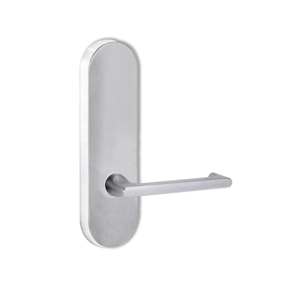 Lockwood Door Handle Round End Plate With 118 Lever Satin Chrome 2805/118SC