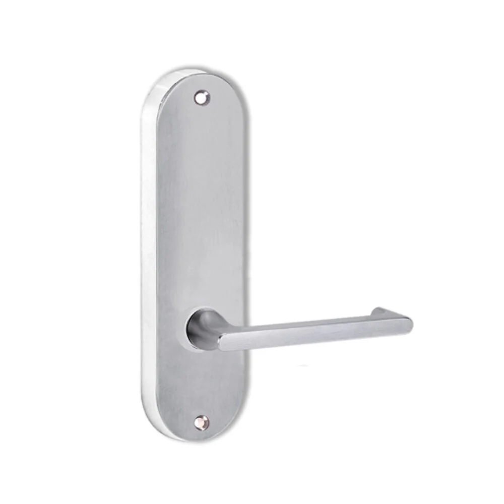 Lockwood Door Handle Round End Plate With 118 Lever Satin Chrome 2905/118SC
