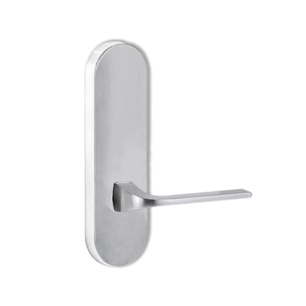 Lockwood Door Handle Round End Plate With 123 Lever Satin Chrome 2805/123SC